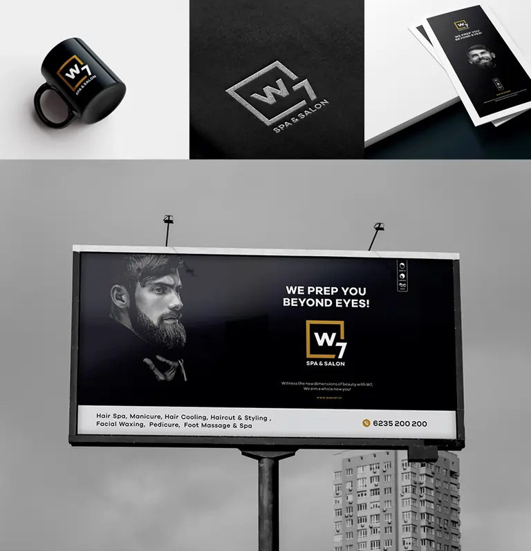 W7 saloon's branding by brandsncodes