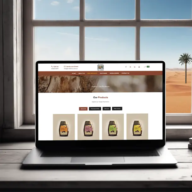 al-fakhra website laptop view