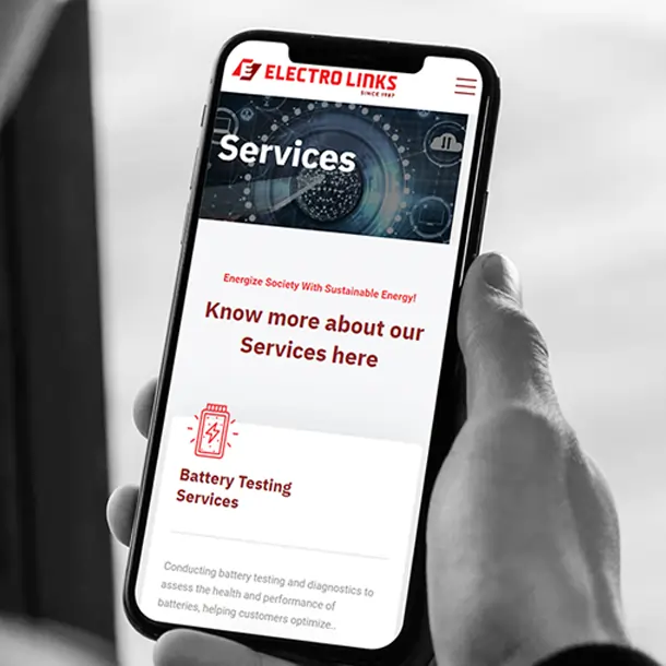 electrolinks website mobile view