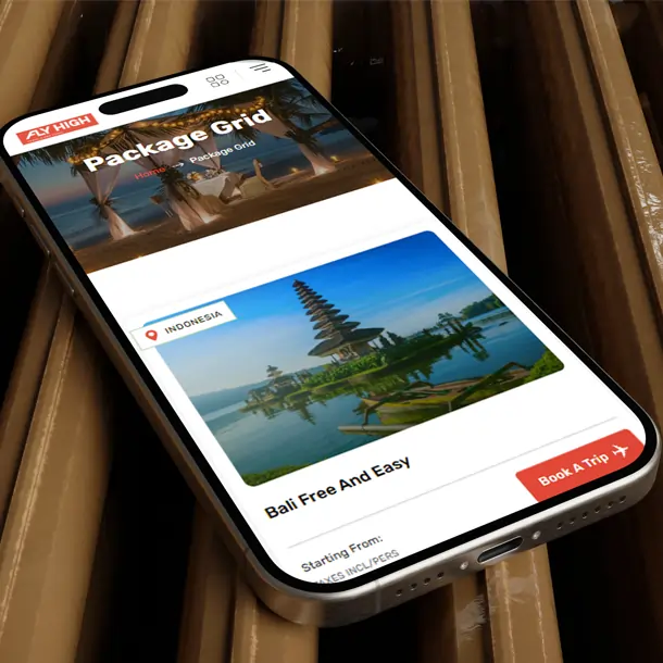 Fly high websites mobile view