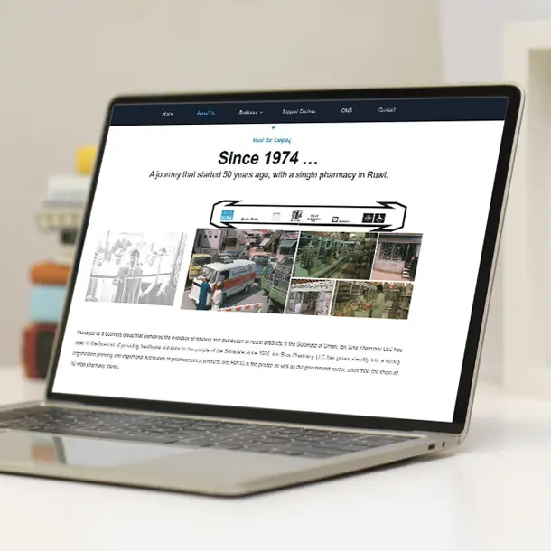 ibnsina Pharmacy webiste laptop view