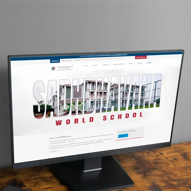 sadhbhavana school webiste desktop view