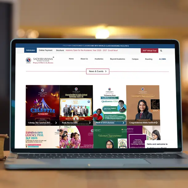 sadhbhavana school webiste laptop view