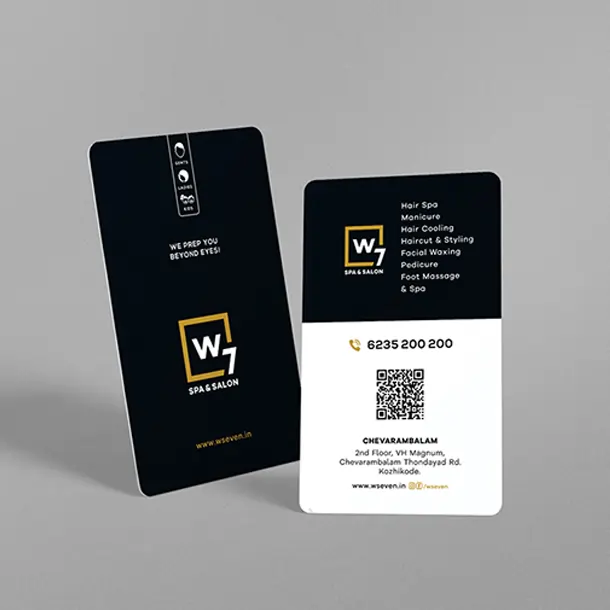 w7 salon business card