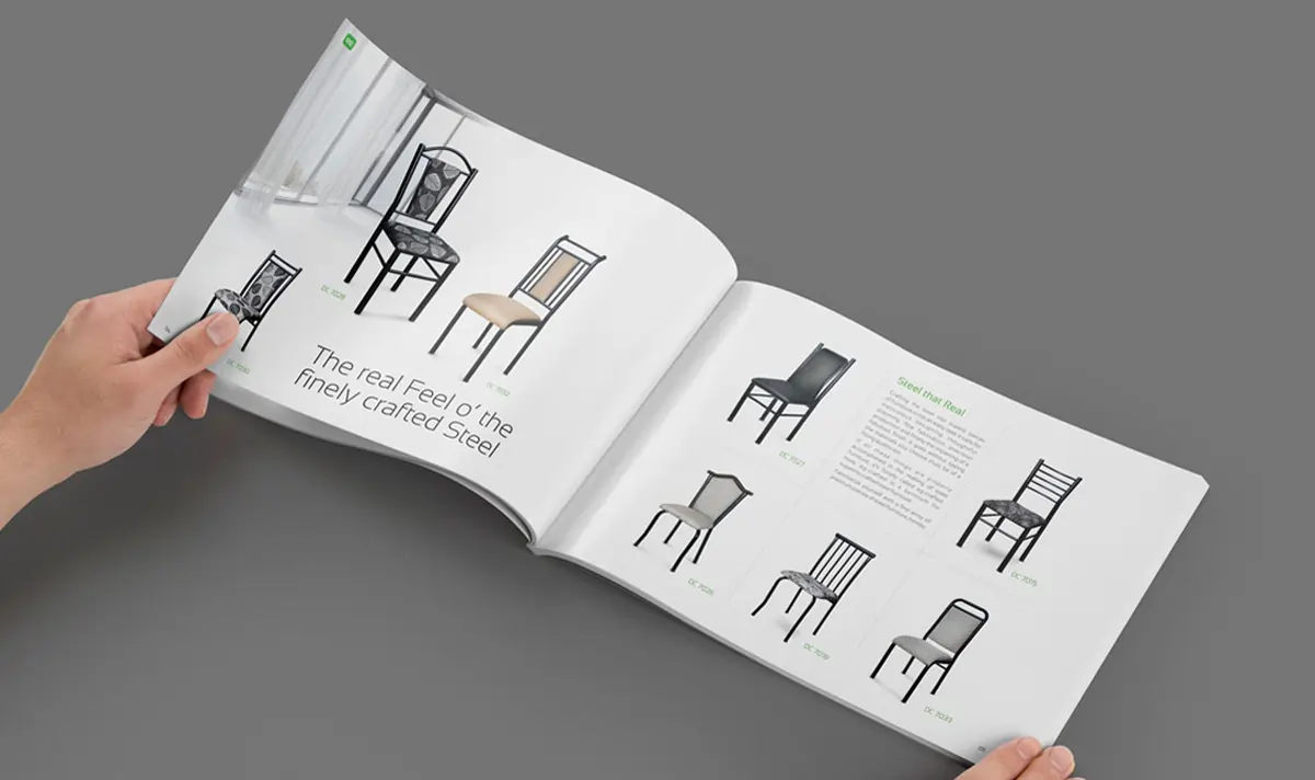 evergreen furniture brochure design