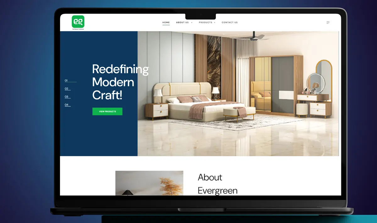 evergreen furniture laptop view