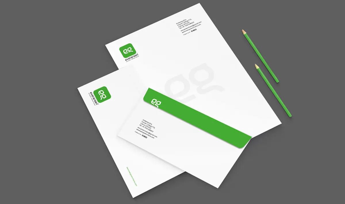 evergreen furniture letter head design